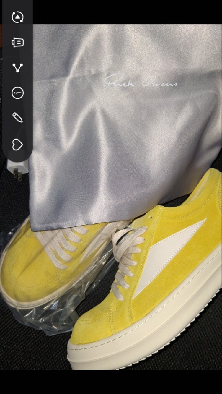 Rick Martin Owen Men's Yellow Low-Top Strobe Vintage Sneaker 🚨No Box!!